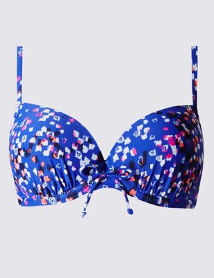 Heart Print Underwired Bikini Top B-E